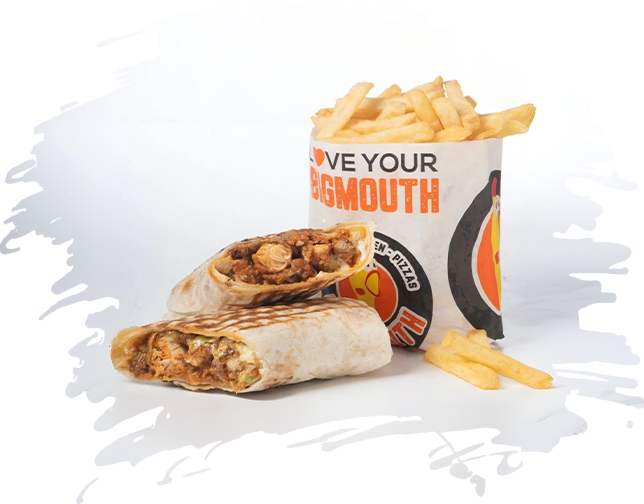 Chicken Wraps and Loaded Fries Served at Big Mouth Fast Food Takeaway Coatbridge