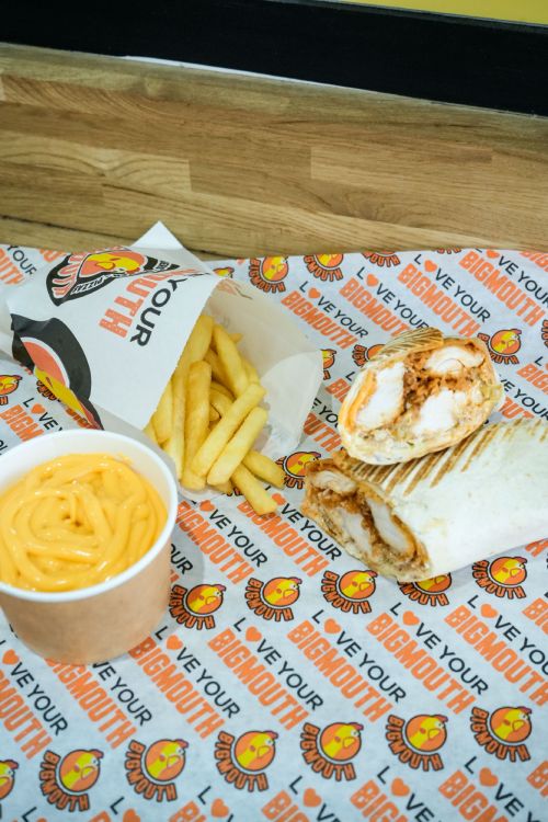 Loaded Wraps with Chips and Sauce Served at Big Mouth Takeaway Coatbridge